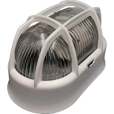 PLAFONIERA PPL + VETRO OVALE + GRIGLIA - BIANCO VOLT 230 W MAX 60 E27 CM 10,5X18,5 H.CM10,8