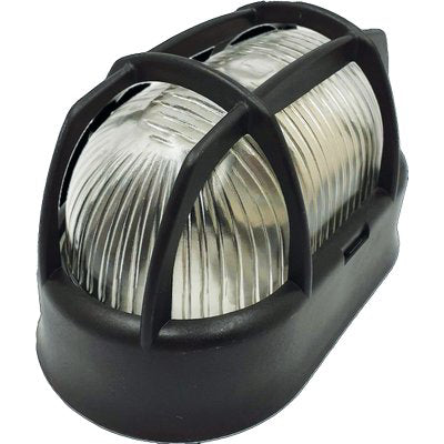 PLAFONIERA PPL + VETRO OVALE + GRIGLIA - NERO VOLT 230 W MAX 60 E27 CM 10,5X18,5 H.CM 10,8