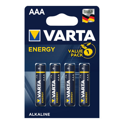 PILA MINI STILO AAA ENERGY VARTA - ALCALINA VOLT 1,5 CF=PZ 4