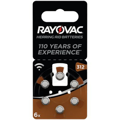 PILA APPARECCHIO ACUSTICO RAYOVAC 312 VARTA - MARRONE CF=PZ 6
