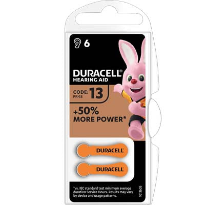 PILA APPARECCHIO ACUSTICO EASY TAB 13 DURACELL - ARANCIO CF=PZ 6