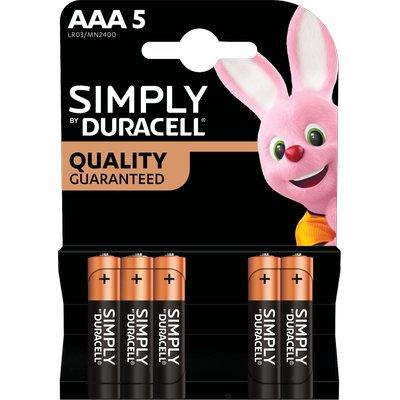 PILA MINI STILO AAA SIMPLY DURACELL - ALCALINA VOLT 1,5 CF=PZ 5