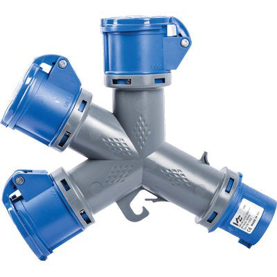 ADATTATORE MULTIPLO SPINA BLU PRESA BLU 1352 VB - 2P+T 16A IP44