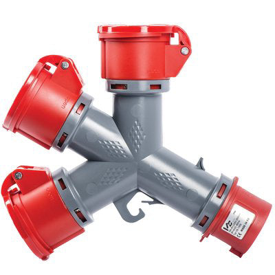 ADATTATORE MULTI SPINA ROSSA PRESA ROSSA 1355 VB - 3P+T 16A IP44