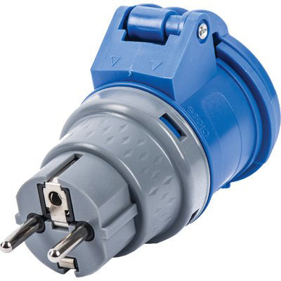 ADATTATORE SCHUKO-PRESA BLU 75000 VB - 2P+T 16A IP44