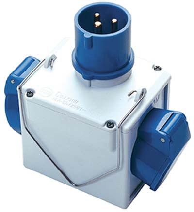 ADATTATORE DOPPIO SPINA BLU-PRESA BLU FME - 2P+T 16A IP44