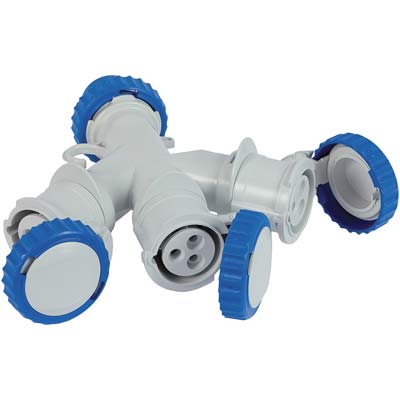 ADATTATORE MULTIPLO SPINA BLU  PRESA BLU FME - 2P+T 16A IP44