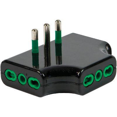 ADATTATORE TRIPLO RIBASSATO 16A-16A FME - NERO 2P+T