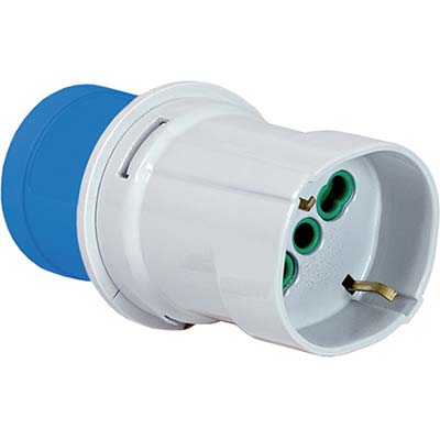 ADATTATORE SPINA BLU-SCHUKO FME - 2P+T 16A IP44