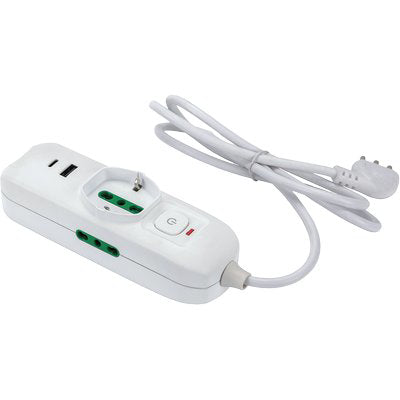 MULTIPRESA BIPASSO SCHUKO + TERMICO TRIAX FME - BIANCO POSTI 3 2P+T 16A N°XMMQ 3X0,75 MT 1,5