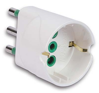 ADATTATORE SCHUKO GARANTI - BIANCO 2P+T 16A