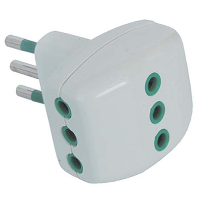 ADATTATORE TRIPLO 10A-10A GARANTI - BIANCO 2P+T