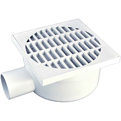 CHIUSINO SIFONATO LATERALE - PLASTICA CM 11,5X11,5 H.CM 7 MM 50