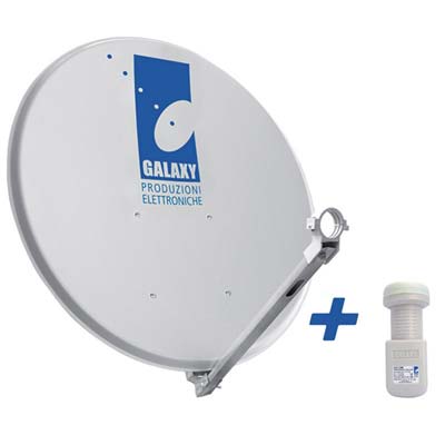 PARABOLA SATELLITARE + ILLUMINATORE GALAXY - ACCIAIO ZINCATO CM 80