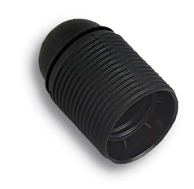 PORTALAMPADA CAMICIA FILETTATA - RESINA NERO E27 M10X1