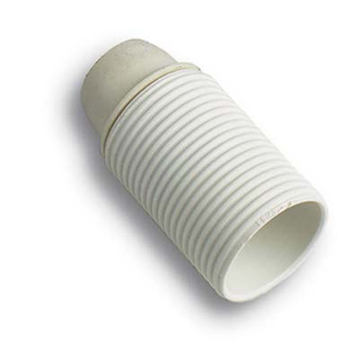 PORTALAMPADA CAMICIA FILETTATA - RESINA BIANCO E27 M10X1