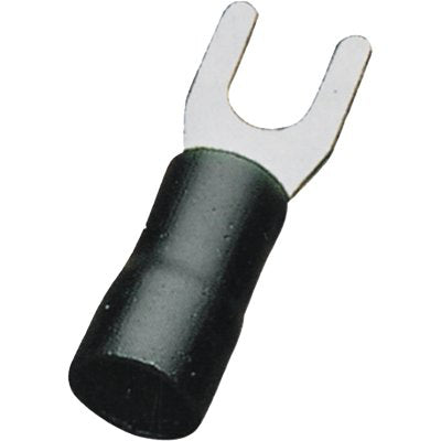 TERMINALE A FORCELLA A STRINGERE - NERO X CAVO MMQ 1,5/2,5 FORO MM 6,3 CF=PZ 20