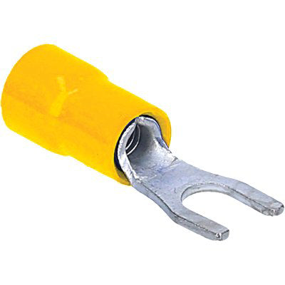 TERMINALE A FORCELLA A STRINGERE - GIALLO X CAVO MMQ 4,0/6,0 FORO MM 6,0  CF=PZ 10