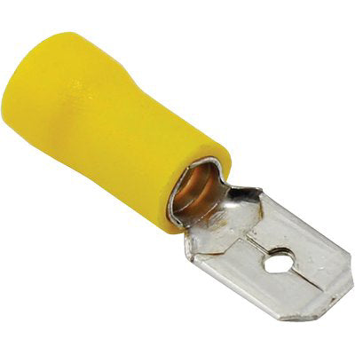 TERMINALE PIATTO MASCHIO A STRINGERE - GIALLO X CAVO MMQ 4,0/6,0 MM 6,3 CF=PZ 10