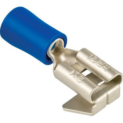 TERMINALE PIATTO MASCHIO FEMMINA A STRINGERE - BLU MMQ 1,5/2,5 MM 6,3 CF=PZ 10