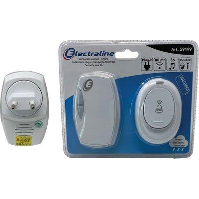 CAMPANELLO + PULSANTE ESTERNO ELECTRALINE - RICEVITORE VOLT 220 PULSANTE 1XA23 INCLUSA