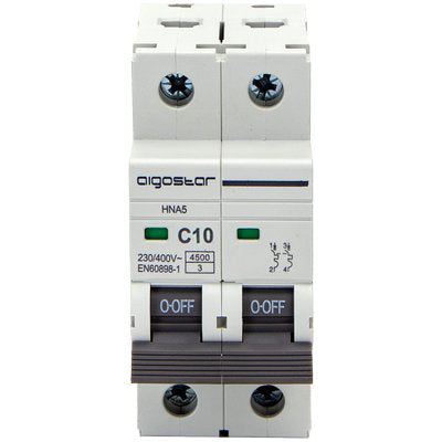 INTERRUTTORE MAGNETOTERMICO 2 POSTI AIGOSTAR - 2P VOLT 230 A 10 KA 4,5 BIPOLARE