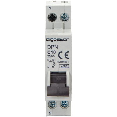 INTERRUTTORE MAGNETOTERMICO 1 POSTO AIGOSTAR - 1 P+N VOLT 230 A 10 KA 4,5 BIPOLARE