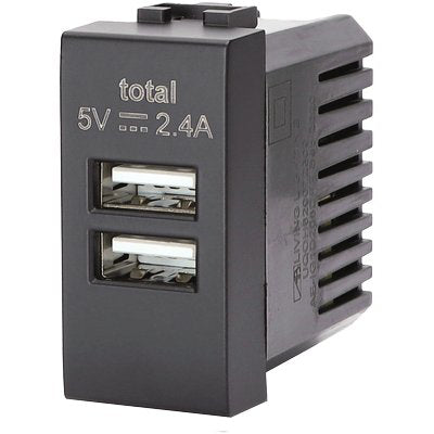 PRESA USB ABL - NERO 2 PRESE USB VOLT 5 A 2.4