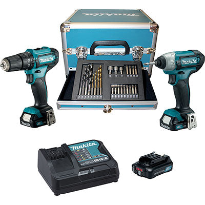 TRAPANO AVVIT BATTERIA KIT CLX228SAX2 MAKITA - HP333D +TD110D VOLT 12X3 AH 2 +VALIGIA + PZ 24