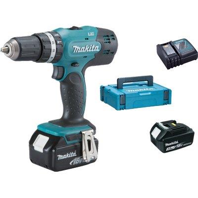 TRAPANO AVVIT PERCUS BATTERIA DHP453RFE MAKITA - VOLT 18X2 AH 3,0 + VALIGIA