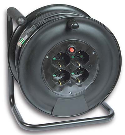 AVVOLGICAVO IMPRESA FME - 2P+T 16A BIPASSO SCHUKO X4 N°XMMQ 3X1,5 MT 50