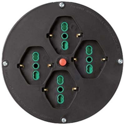 DISCO PRESE X AVVOLGICAVO FME - MM 145 2P+T 16A BIPASSO SCHUKO X4