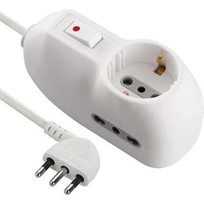 MULTIPRESA BIP. + SCHUKO +TERMICO 620 ELECTRALINE - BIANCO POSTI 3 2P+T 10A N°XMMQ 3X0,75 MT 1