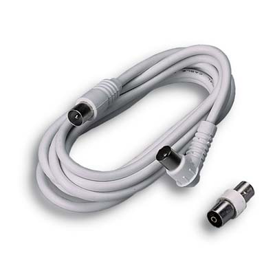 PROLUNGA COASSIALE TV + ADATTATORE FME - SPINA DRITTA + PRESA 90° MM 9,5 OHM 75 MT 2