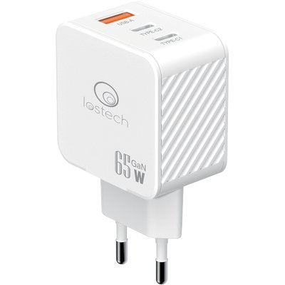 CARICABATTERIA SMARTPHONE RAPIDO LS-NC37 LOSTECH - VOLT 230 WATT 65 1 PRESA USB + 2 PRESA TYPE C