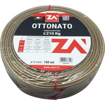 CAVETTO ACCIAIO OTTONATO TRASPARENTE - MM 5,0 MT 100