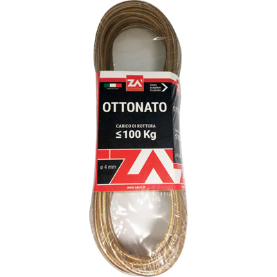 CAVETTO ACCIAIO OTTONATO TRASPARENTE - MM 5,0 MT 20