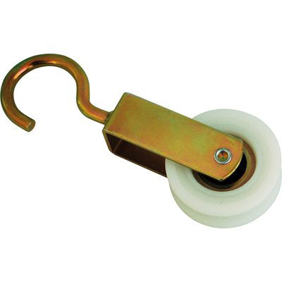 CARRUCOLA NYLON + CUSCINETTO + GANCIO - ZINCATO D.MM 50
