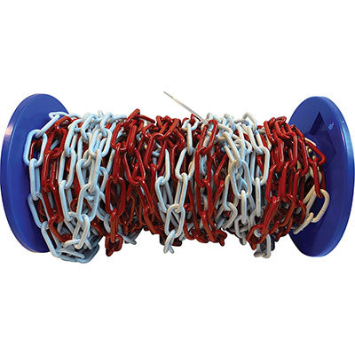 CATENA SEGNALETICA AREF - ACCIAIO VERNICIATO BIANCO/ROSSO D.MM 5 MT 30
