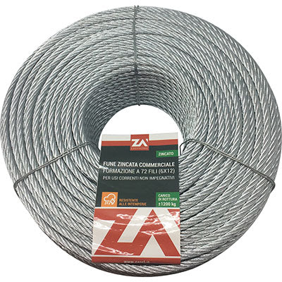 FUNE ANTIGIRO ZINCATA - D.MM  4 L.MT  25