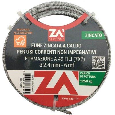 FUNE ARGANO ZINCATA - D.MM  2,4 L.MT  6