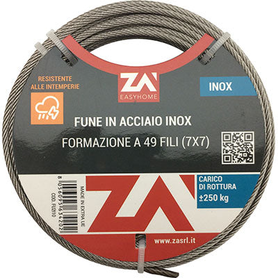 FUNE ACCIAIO INOX - D.MM  2 L.MT  25