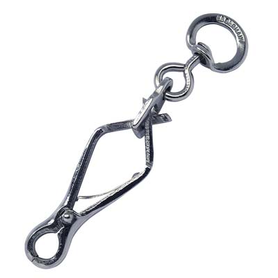 MOSCHETTONE X GUINZAGLIO A PINZA NICHELATO KONG - L.MM 60+1/2