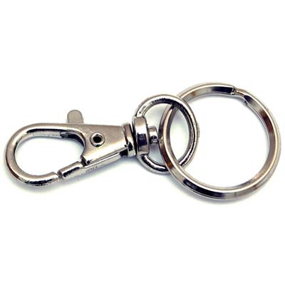 MOSCHETTONE PORTACHIAVE MINI PRONTY - ZAMA NICHELATA + GIVOLARE+ANELLO MM 45