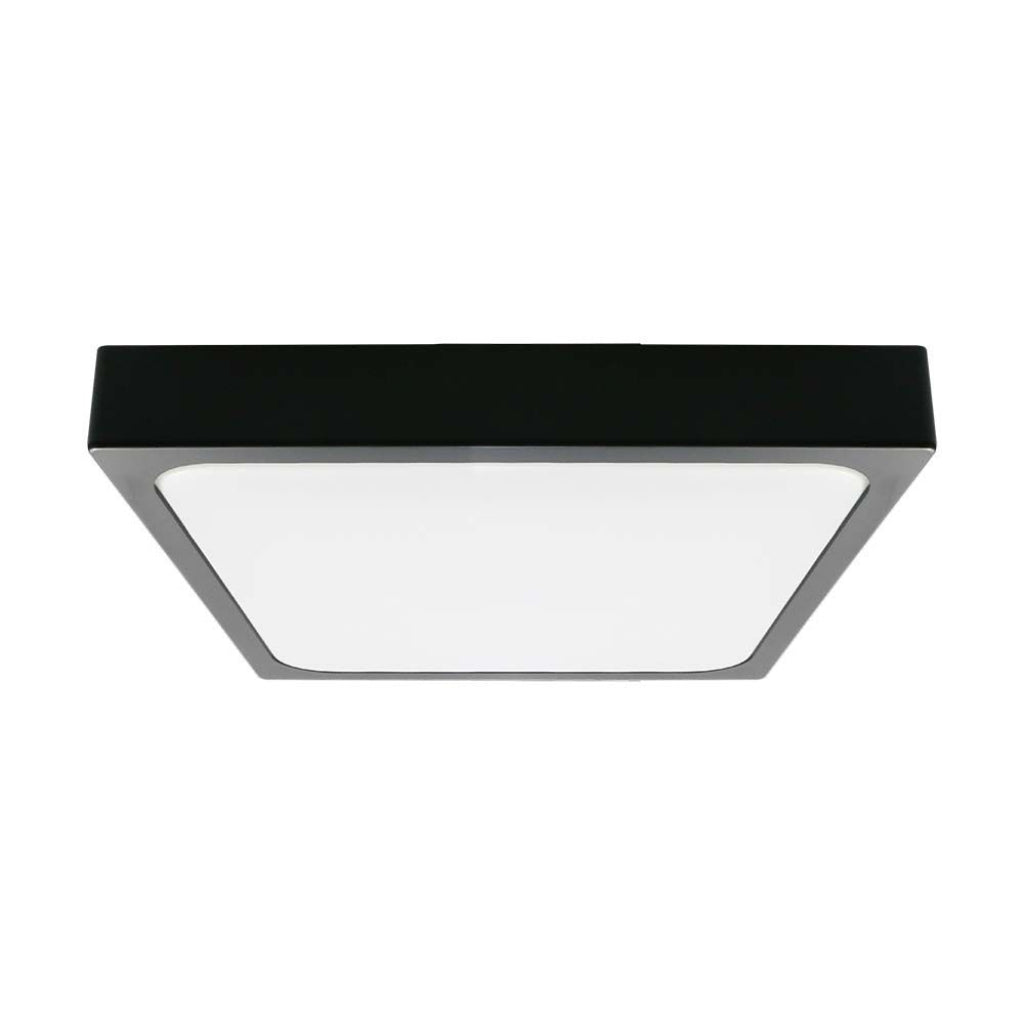 24W LED Dome Light 6500K Square,Black Frame IP44