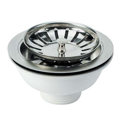 PILETTONE BASKET LAVELLO INOX - PP/INOX 1"1/2F + TAPPO GRIGLIA BASKET
