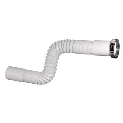 CANOTTO PP FLESSIBILE + GHIERA - BIANCO MM 32X1" CM 30/80