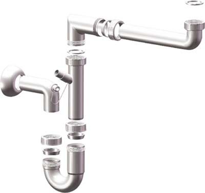 SIFONE PP SALVASPAZIO 1 VASCA + 1 ATTACCO - BIANCO MM 40 1"1/2