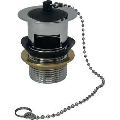 PILETTA SCARICO LAVABO + TROPPO PIENO - OTTONE CROMATO 1"1/4M