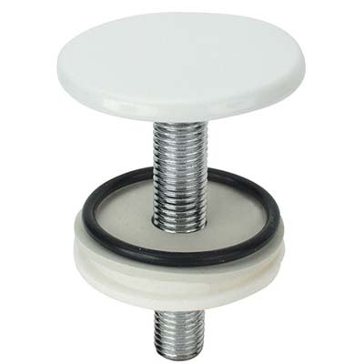 TAPPO COPRIFORO SANITARI OTTONE - BIANCO MM 50 CF=PZ 2